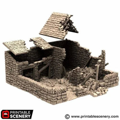 Ruined Farm Pig Pen - Country & King - Fantasy Historical Building