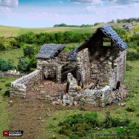 Ruined Farm Pig Pen - Country & King - Fantasy Historical Building