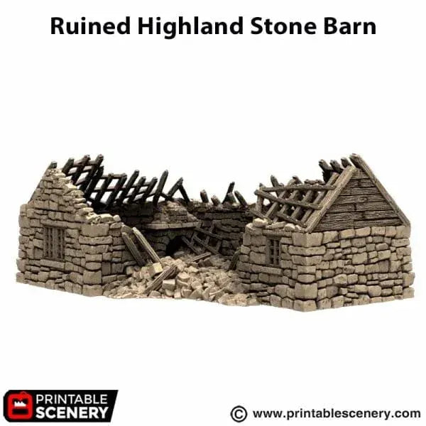 Ruined Highland Stone Barn - Country & King - Fantasy Historical Ruins