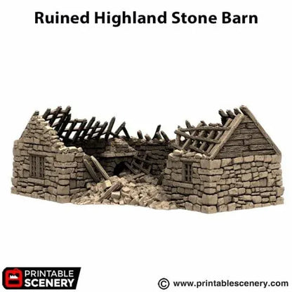 Ruined Highland Stone Barn - Country & King - Fantasy Historical Ruins