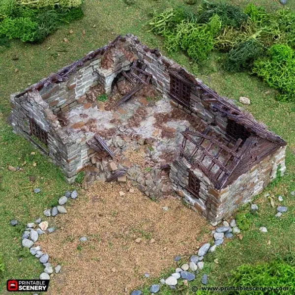 Ruined Highland Stone Barn - Country & King - Fantasy Historical Ruins