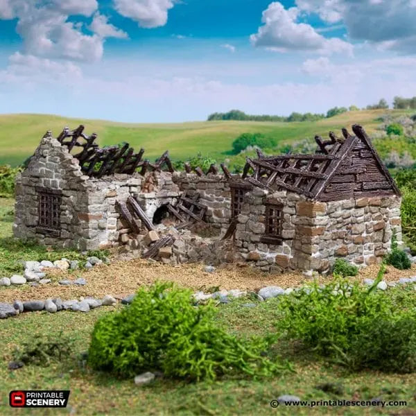 Ruined Highland Stone Barn - Country & King - Fantasy Historical Ruins