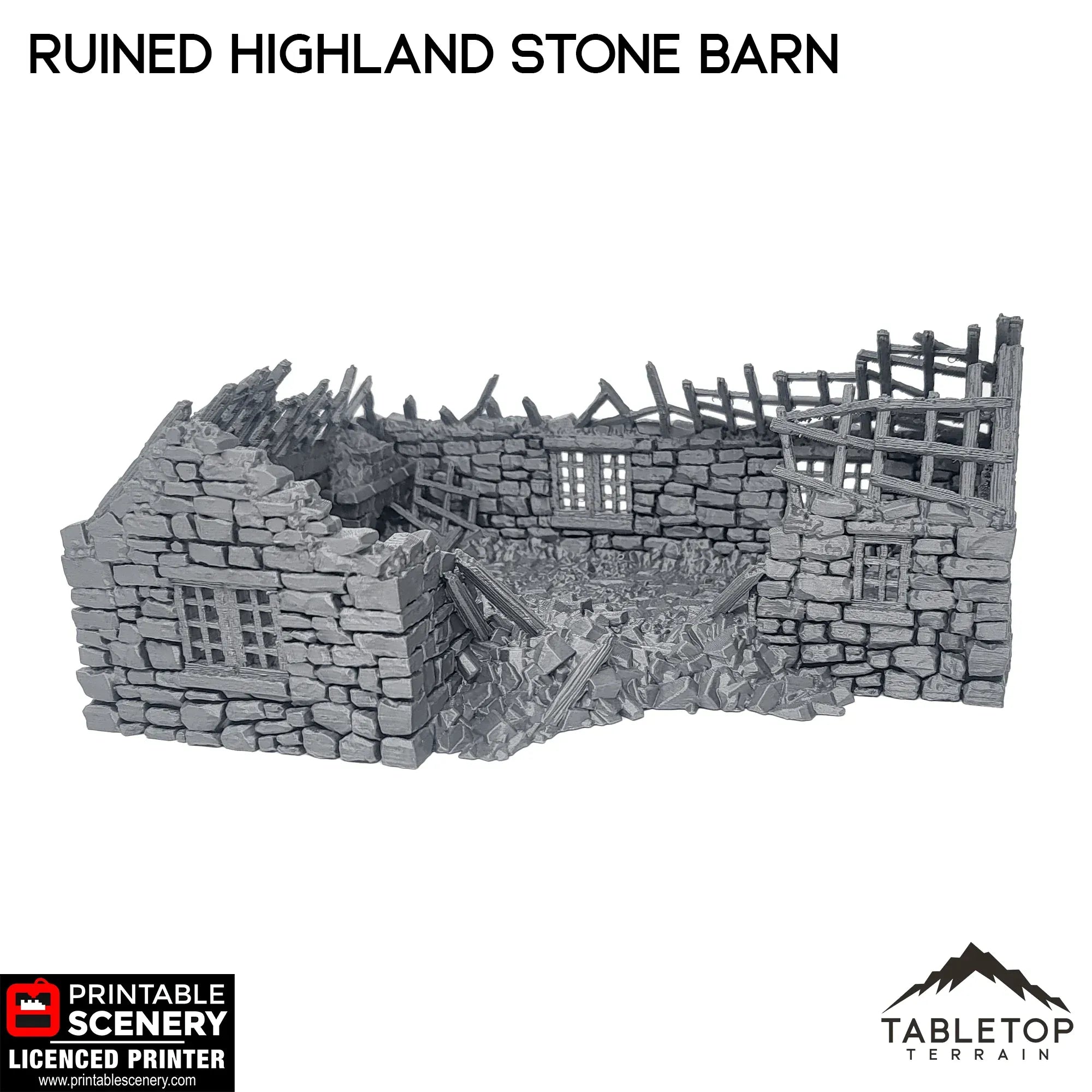 Ruined Highland Stone Barn - Country & King - Fantasy Historical Ruins