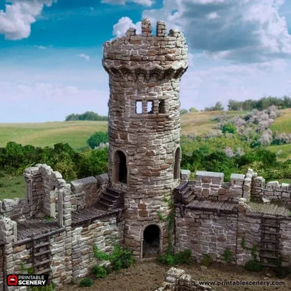 Ruined King's Round Tower - Country & King - Fantasy Historical Ruins