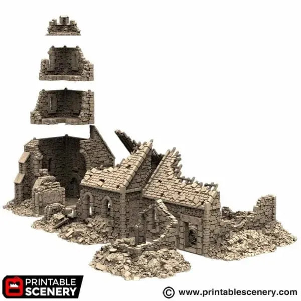 Ruined Norman Church - Country & King - Fantasy Historical Ruins