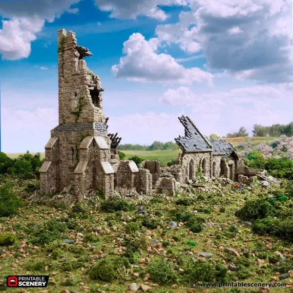 Ruined Norman Church - Country & King - Fantasy Historical Ruins