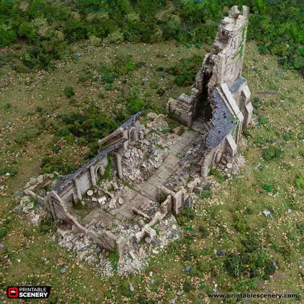Ruined Norman Church - Country & King - Fantasy Historical Ruins