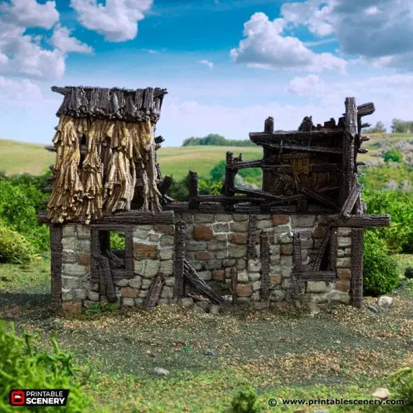 Ruined Norman Stone Barn - Country & King - Fantasy Historical Ruins