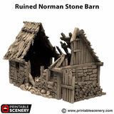 Ruined Norman Stone Barn - Country & King - Fantasy Historical Ruins