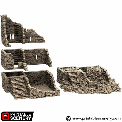 Ruined Norman Stone Fort - Country & King - Fantasy Historical Ruins