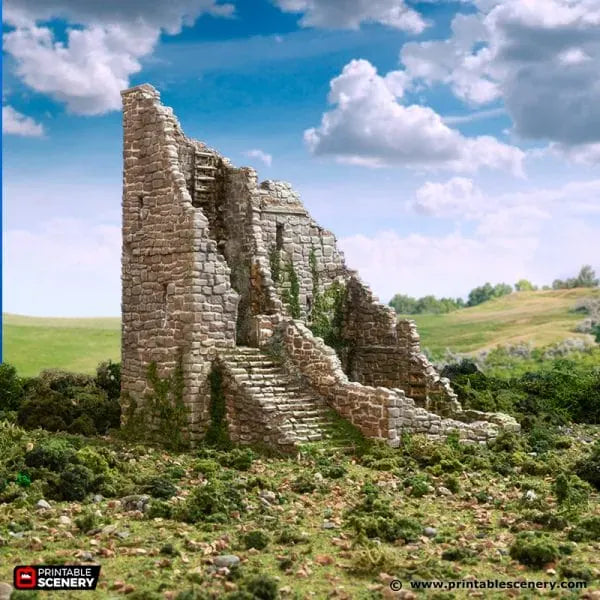 Ruined Norman Stone Fort - Country & King - Fantasy Historical Ruins