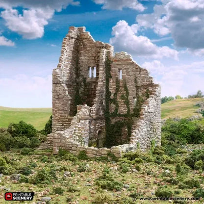 Ruined Norman Stone Fort - Country & King - Fantasy Historical Ruins