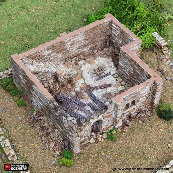 Ruined Norman Stone Keep - Country & King - Fantasy Historical Ruins