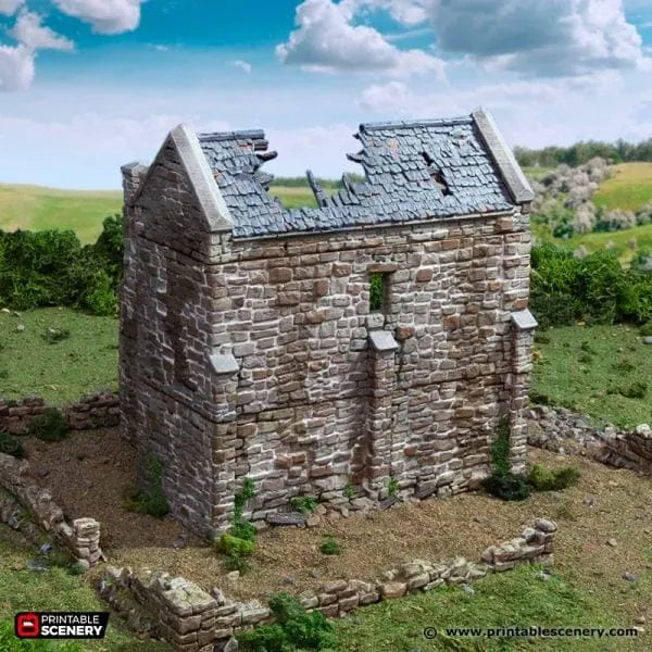 Ruined Norman Stone Keep - Country & King - Fantasy Historical Ruins