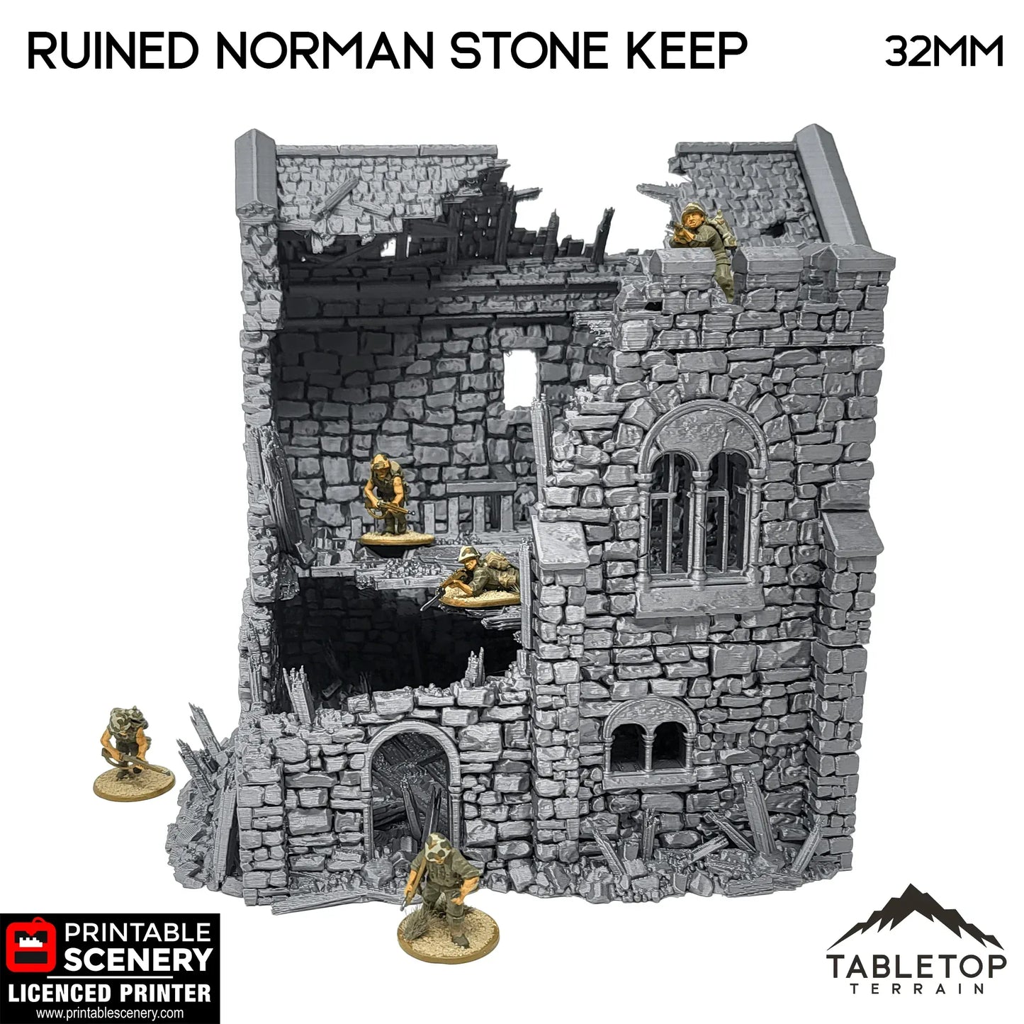 Ruined Norman Stone Keep - Country & King - Fantasy Historical Ruins