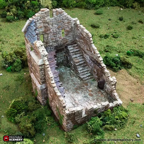 Ruined Norman Stone Manor - Country & King - Fantasy Historical Ruins