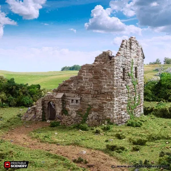 Ruined Norman Stone Manor - Country & King - Fantasy Historical Ruins