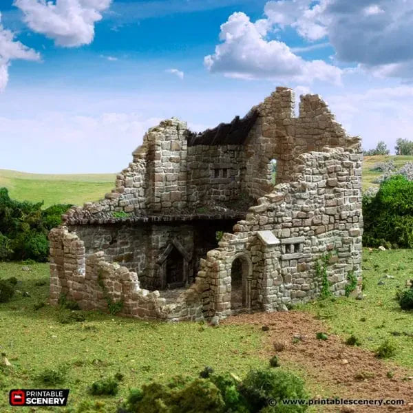 Ruined Norman Stone Manor - Country & King - Fantasy Historical Ruins