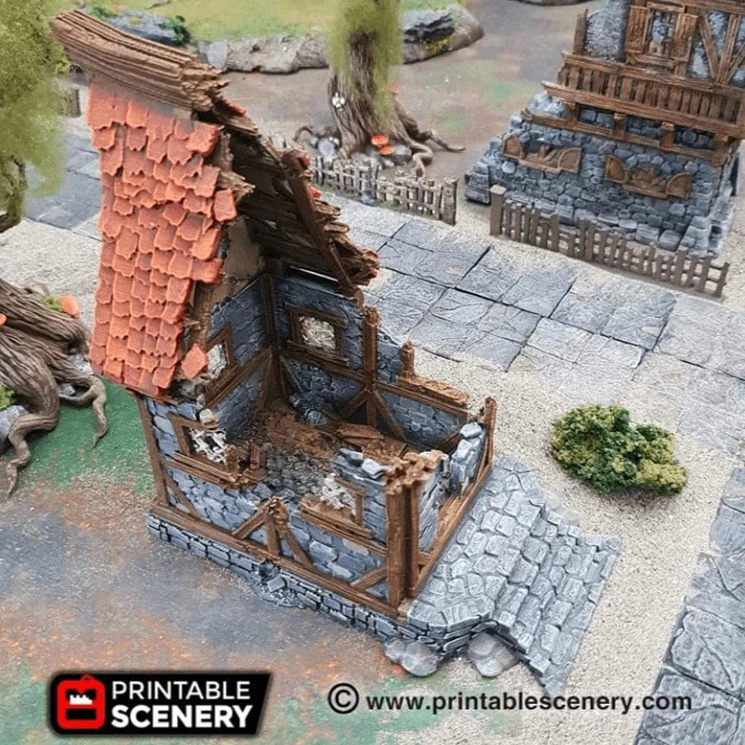 Ruined Small Cottage - Fantasy Ruins