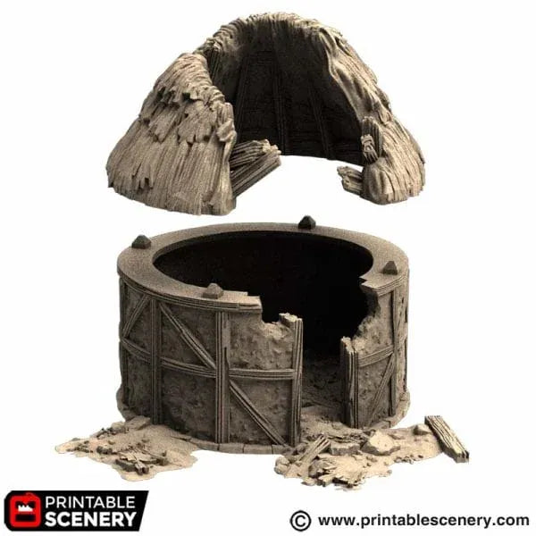 Ruined Small Round House - Country & King - Fantasy Historical Building