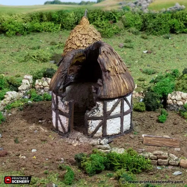 Ruined Small Round House - Country & King - Fantasy Historical Building