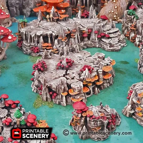 Raised Caverns / Shroom with Bridges- Fantasy Scatter Terrain