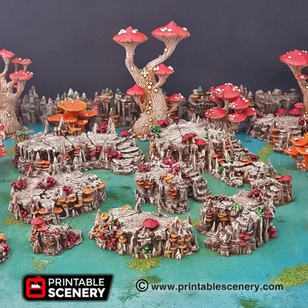 Raised Caverns / Shroom with Bridges- Fantasy Scatter Terrain