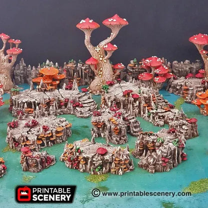 Raised Caverns / Shroom with Bridges- Fantasy Scatter Terrain