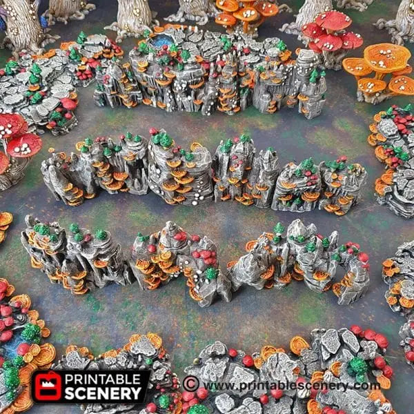 Grotto Walls / Crystal / Shroom - Fantasy Scatter Terrain