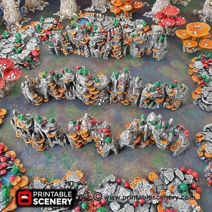 Grotto Walls / Crystal / Shroom - Fantasy Scatter Terrain