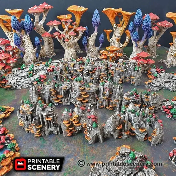 Grotto Walls / Crystal / Shroom - Fantasy Scatter Terrain