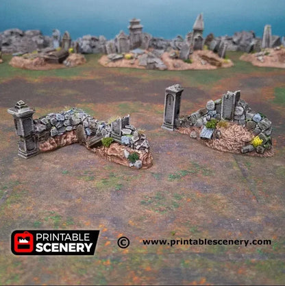 Hallowed Graveyard Walls - Fantasy Terrain