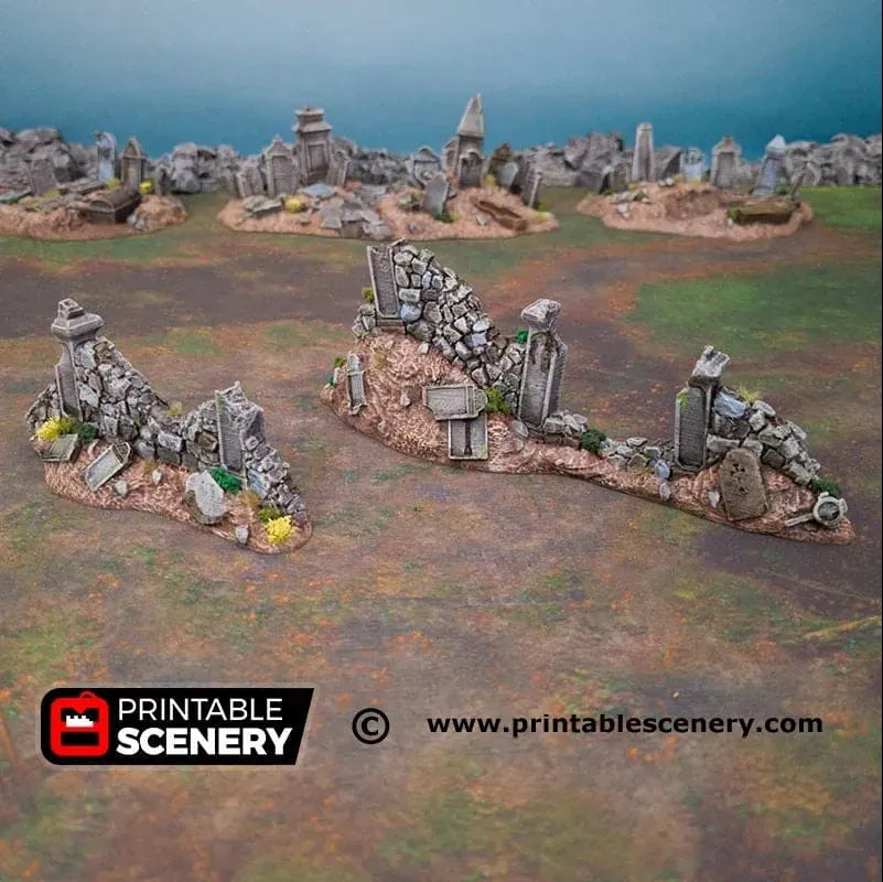 Hallowed Graveyard Walls - Fantasy Terrain