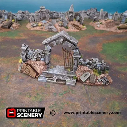 Hallowed Graveyard Walls - Fantasy Terrain
