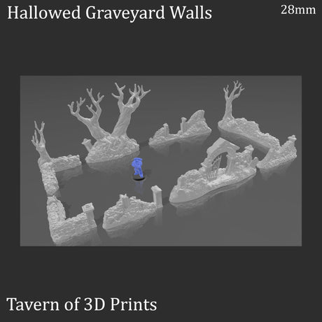 Hallowed Graveyard Walls - Fantasy Terrain
