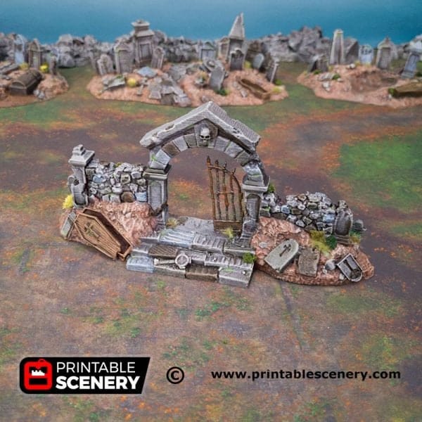 Hallowed Graveyard Walls - Fantasy Terrain