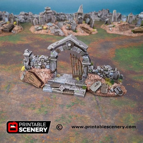 Hallowed Graveyard Walls - Fantasy Terrain
