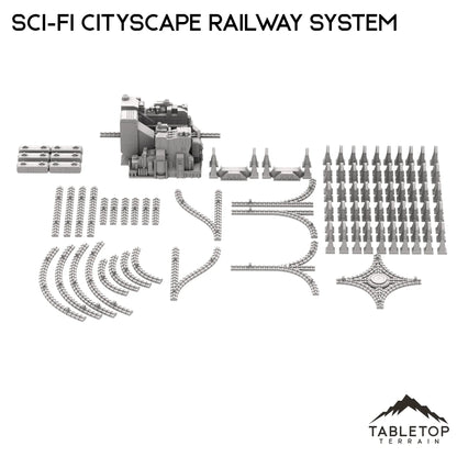6mm Sci-Fi Cityscape Elevated Rail System