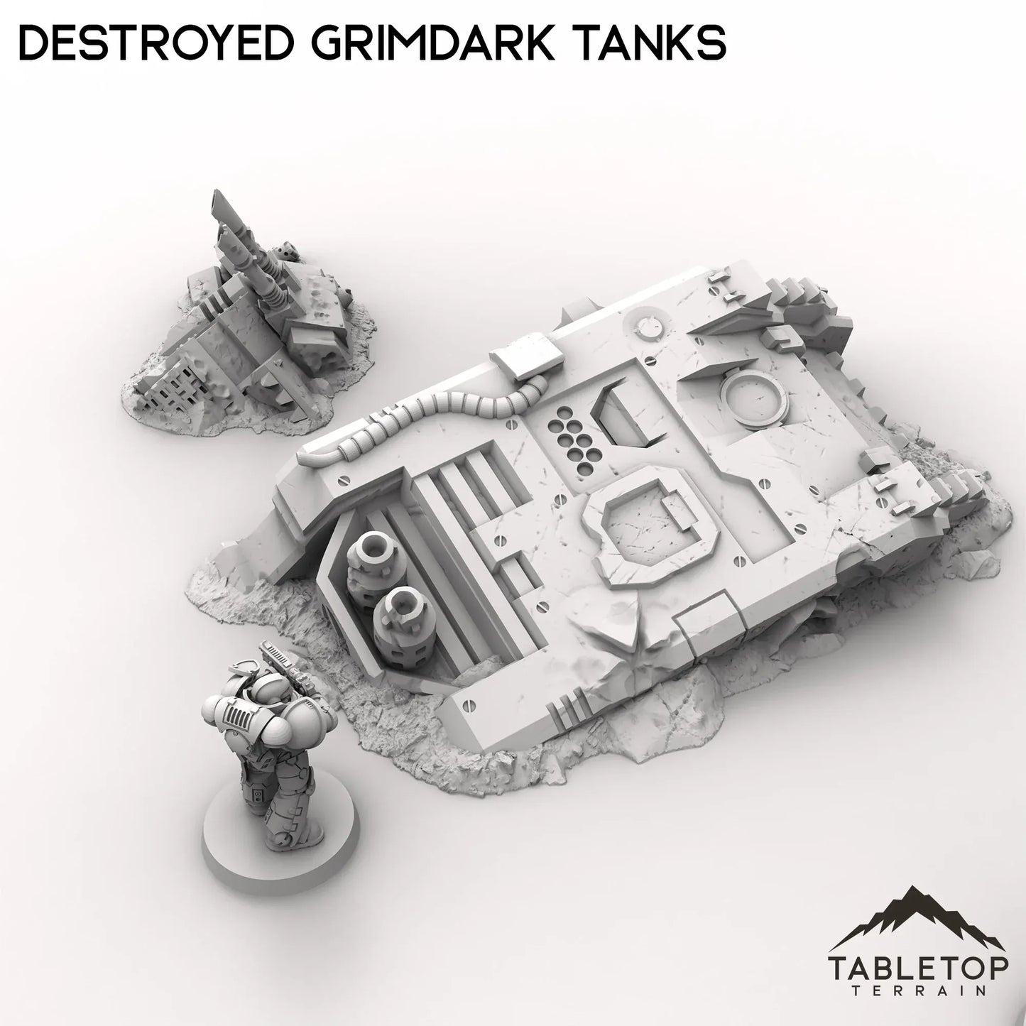 Destroyed Grimdark Tanks