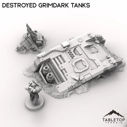 Destroyed Grimdark Tanks
