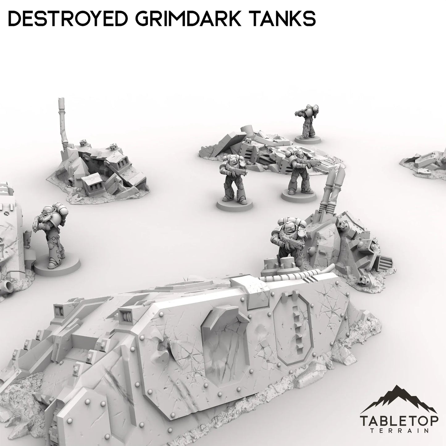Destroyed Grimdark Tanks