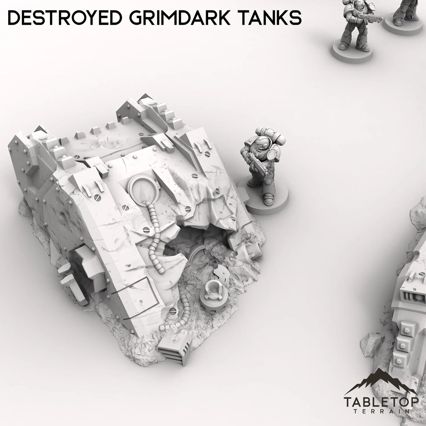 Destroyed Grimdark Tanks