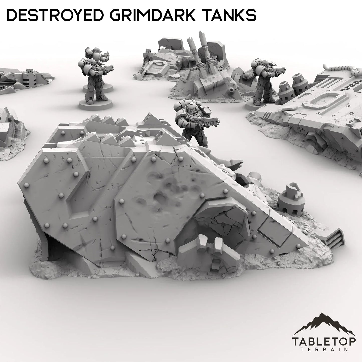 Destroyed Grimdark Tanks