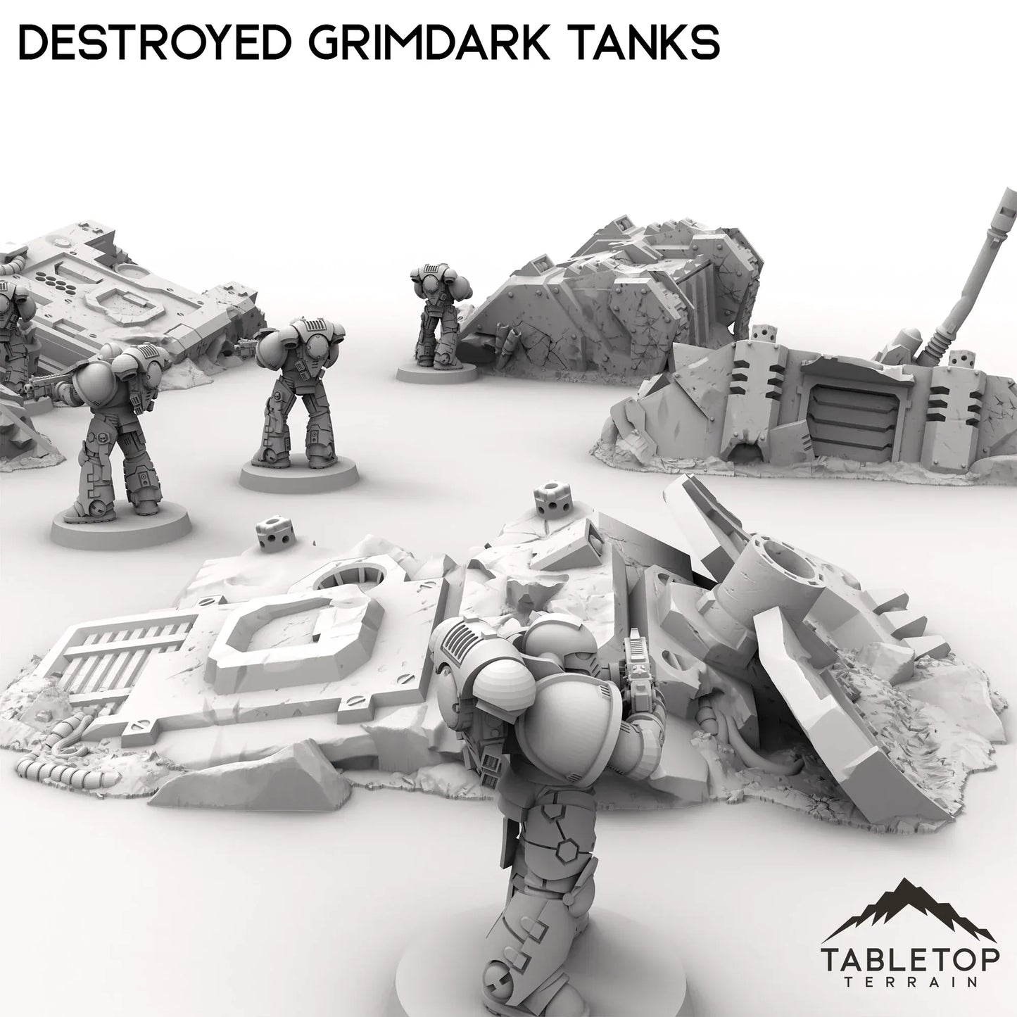 Destroyed Grimdark Tanks