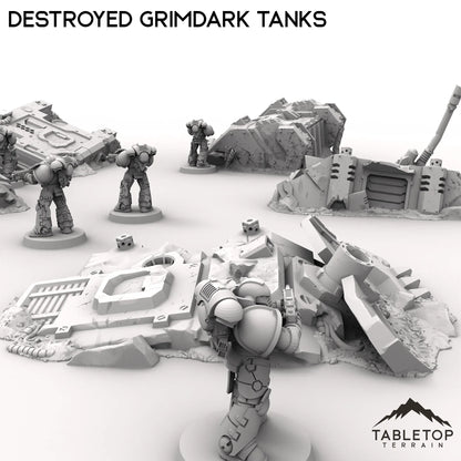 Destroyed Grimdark Tanks