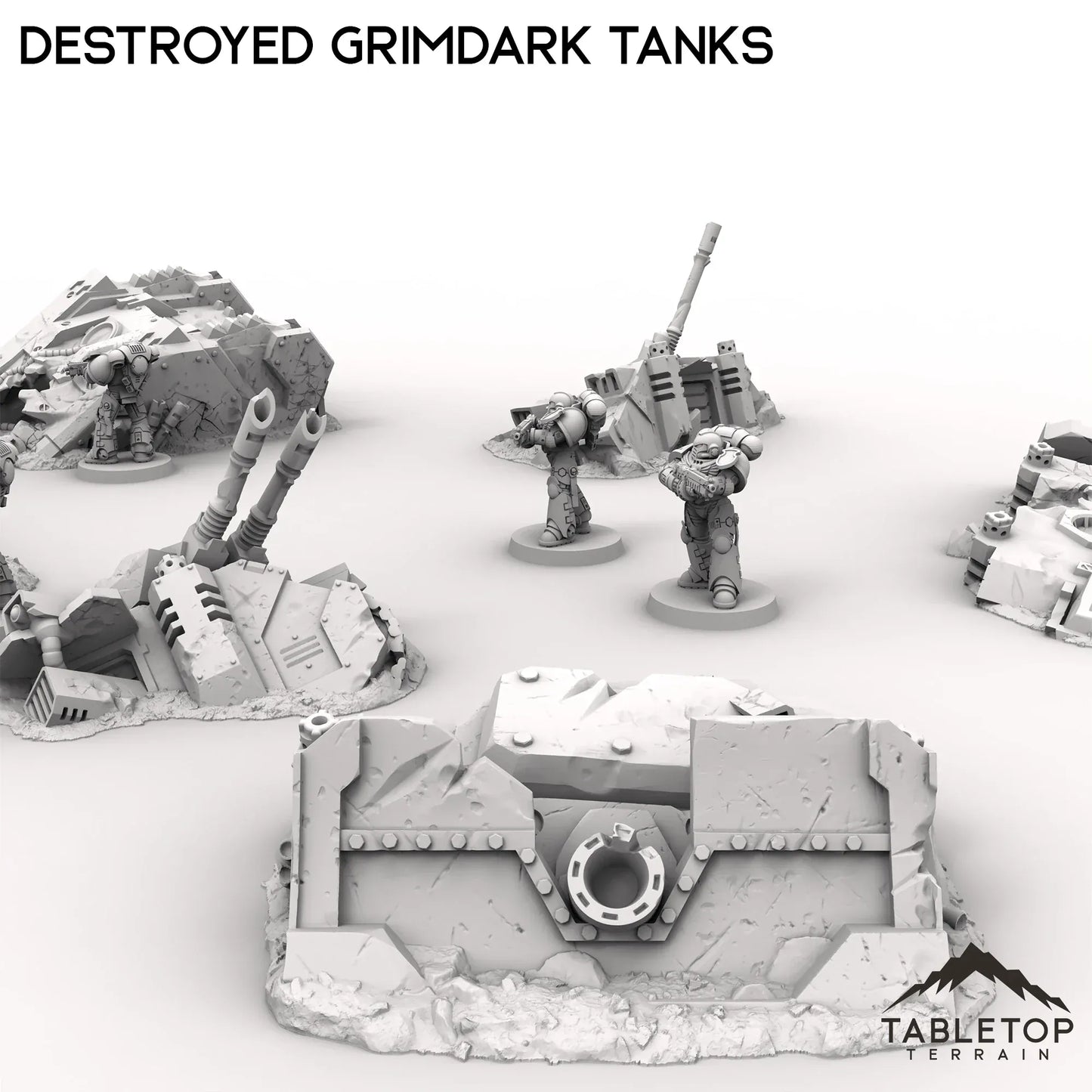 Destroyed Grimdark Tanks