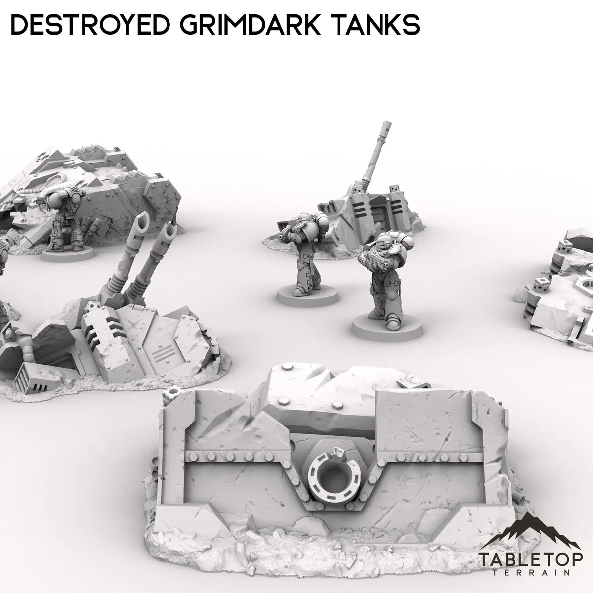 Destroyed Grimdark Tanks
