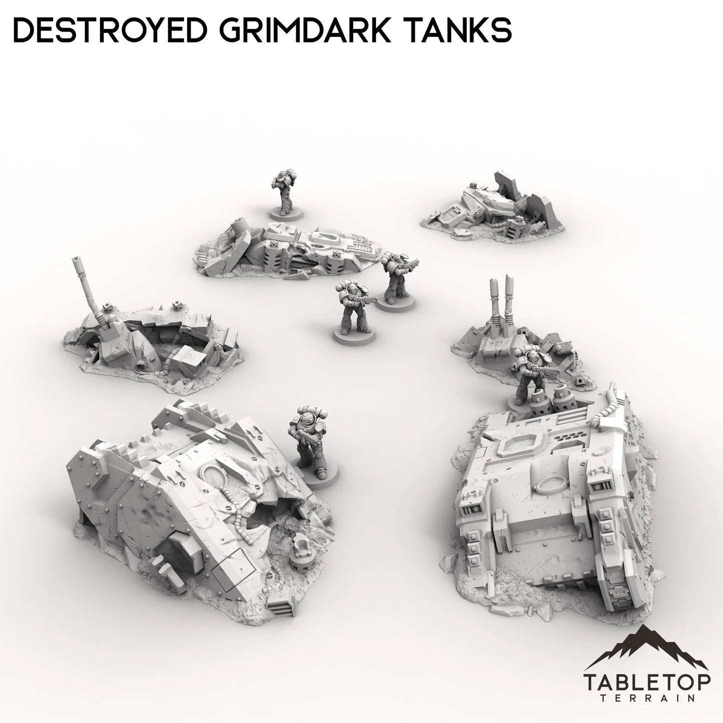 Destroyed Grimdark Tanks