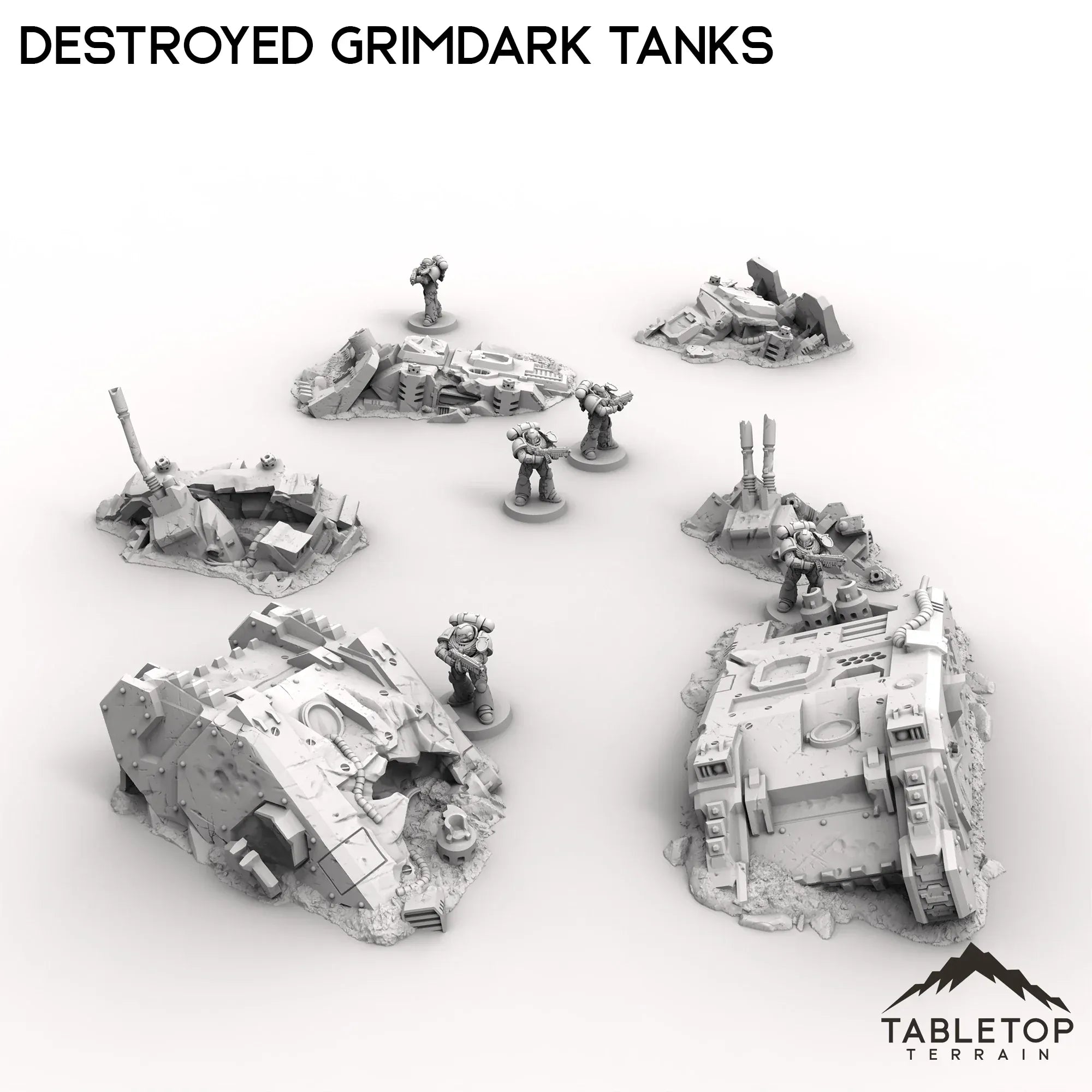 Destroyed Grimdark Tanks