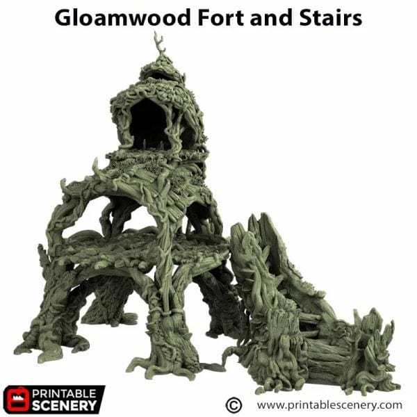 Gloamwood Fort and Stairs - The Gloaming Swamp
